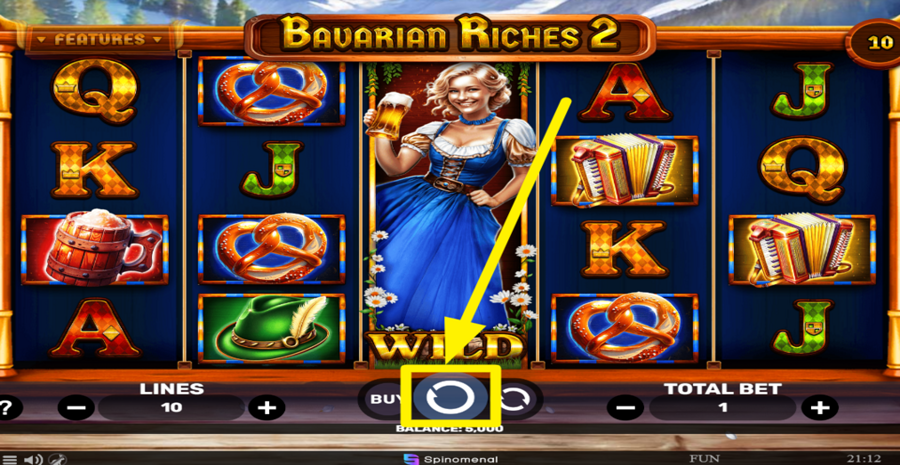 Bavarian Riches 2 Spin Button