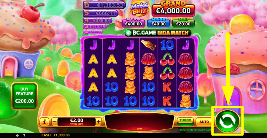 Bc Game Giga Match Spin Button