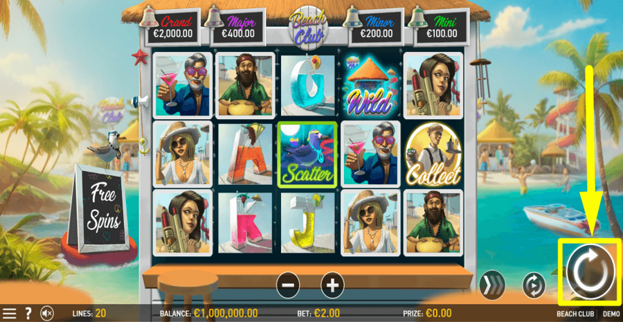 Beach Club Spin Button