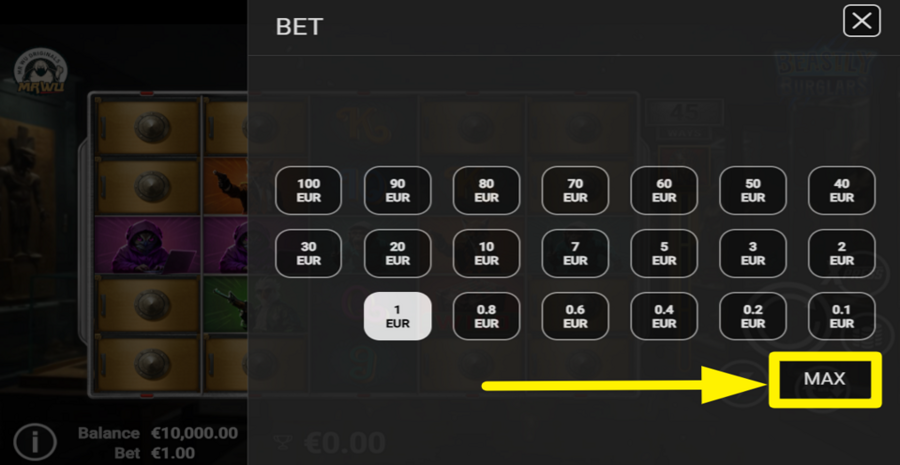 Beastly Burglars Max Bet
