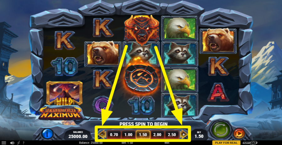 Beasts Of Fire Maximum Adjust Bet