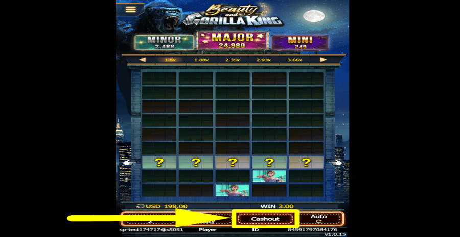 Beauty And Gorilla King Cashout Button