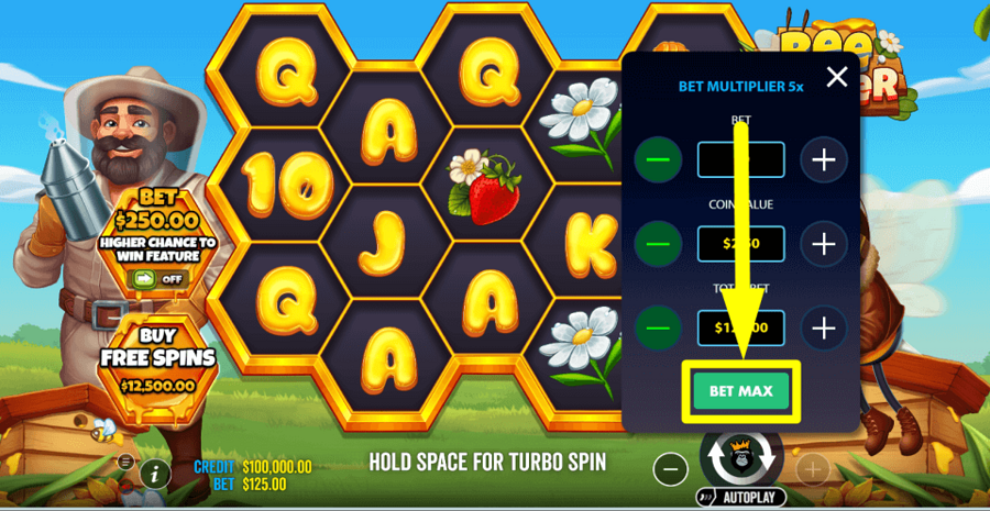 Bee Keeper Bet Max Button
