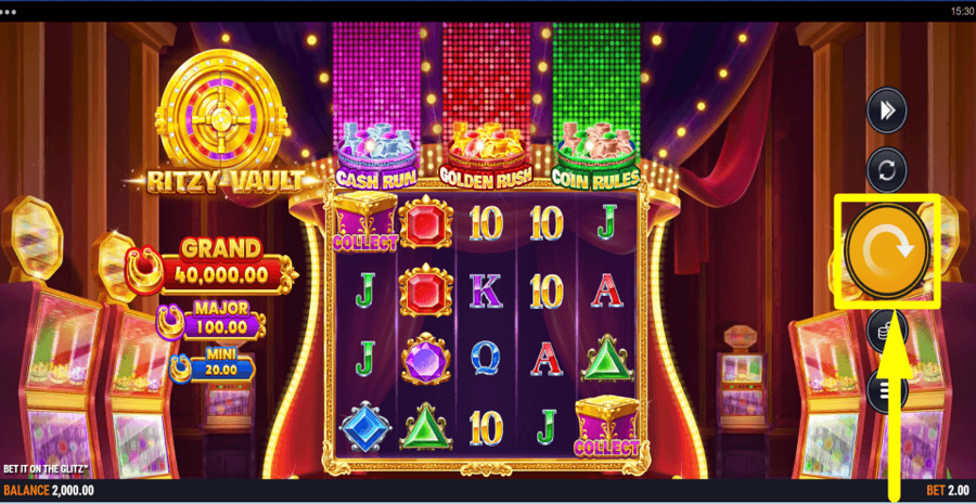 Bet It On The Glitz Spin Button