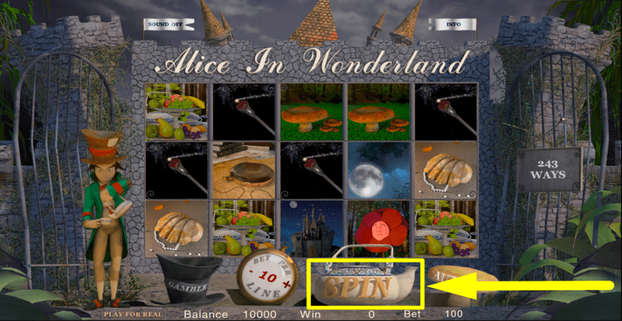 Betconstruct Alice In Wonderland Spin Button
