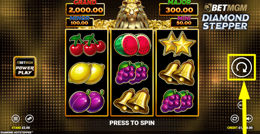 Betmgm Diamond Stepper Spin Button