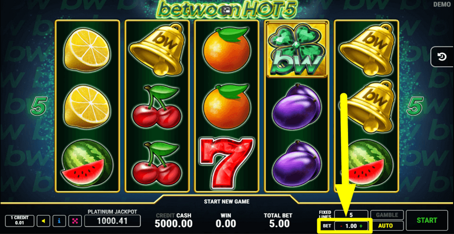 Betwoon Hot 5 Bet Value