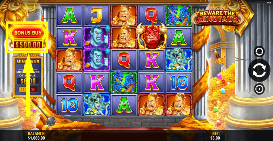 Beware The Minotaur Buy Feature