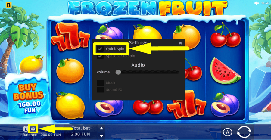 Bgaming Frozen Fruit Quick Spin Feature