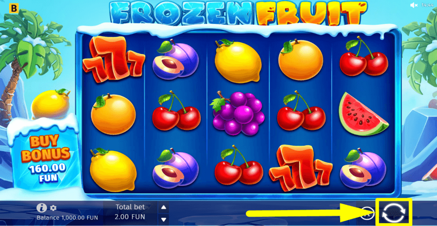 Bgaming Frozen Fruit Spin Button