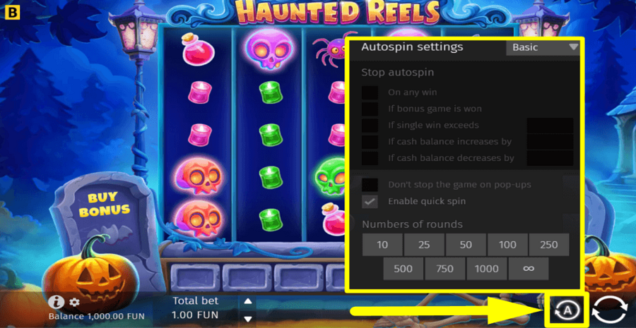 Bgaming Haunted Reels Autoplay Feature