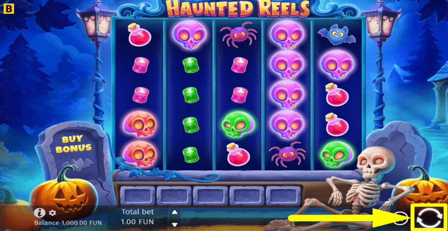 Bgaming Haunted Reels Spin Button