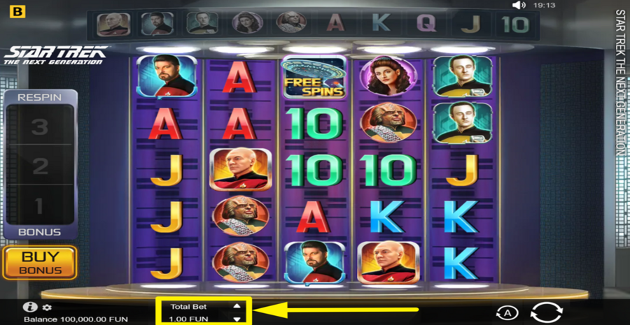 Bgaming Star Trek The Next Generation Adjust Bet