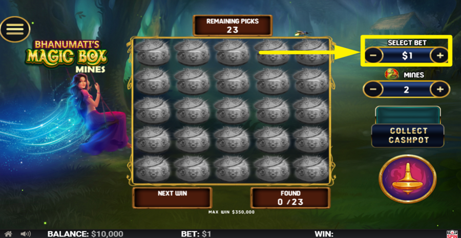 Bhanumatis Magic Box Mines Adjust Bet