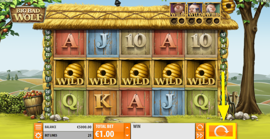 Big Bad Wolf Quickspin Spin Button