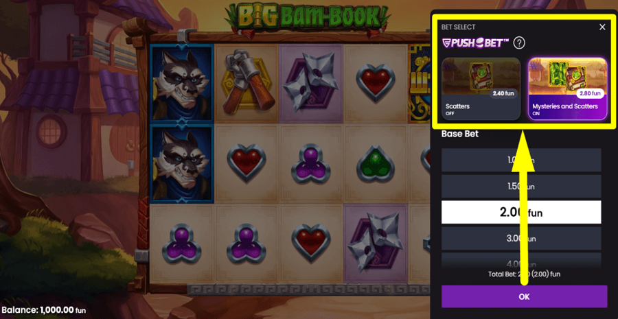 Big Bam Book Push Bet Feature