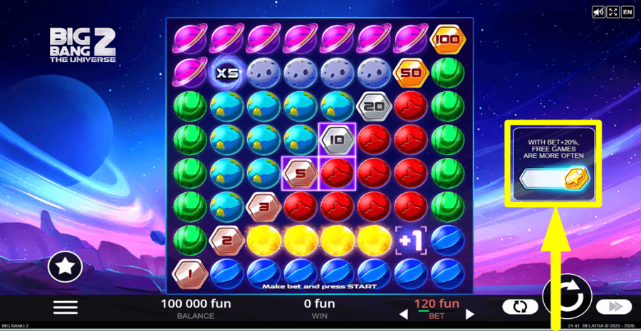 Big Bang 2 The Universe Ante Bet Feature