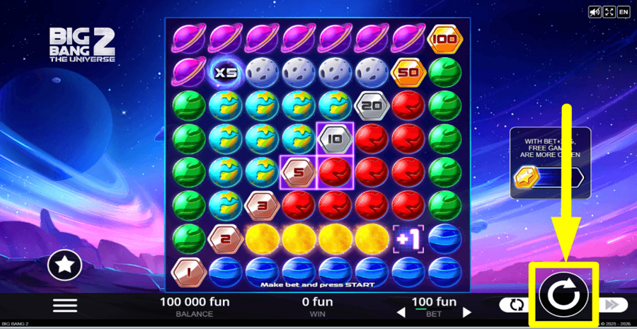Big Bang 2 The Universe Spin Button