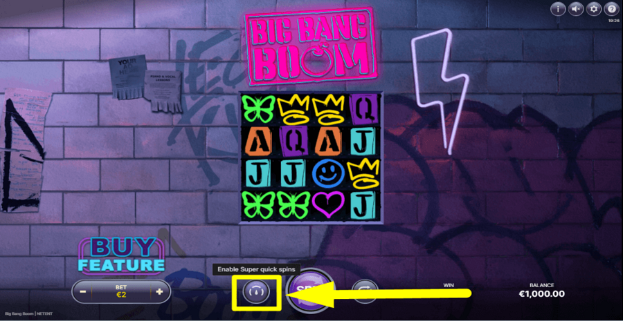 Big Bang Boom Game Speed Feature