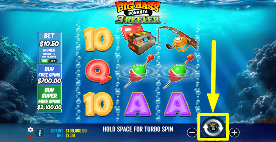 Big Bass Bonanza 3 Reeler Spin Button