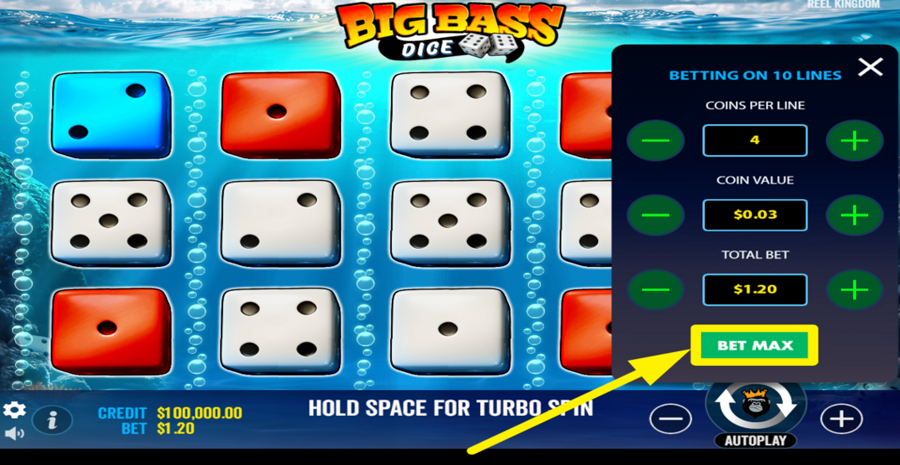 Big Bass Dice Max Bet