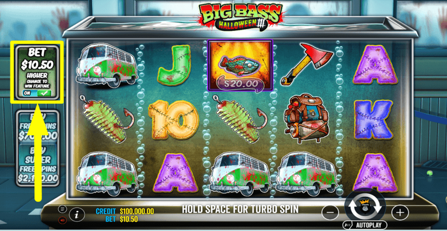 Big Bass Halloween 3 Ante Bet Feature