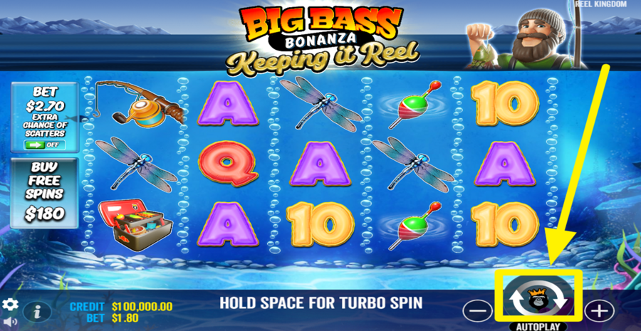 Big Bass Keeping It Reel Spin Button