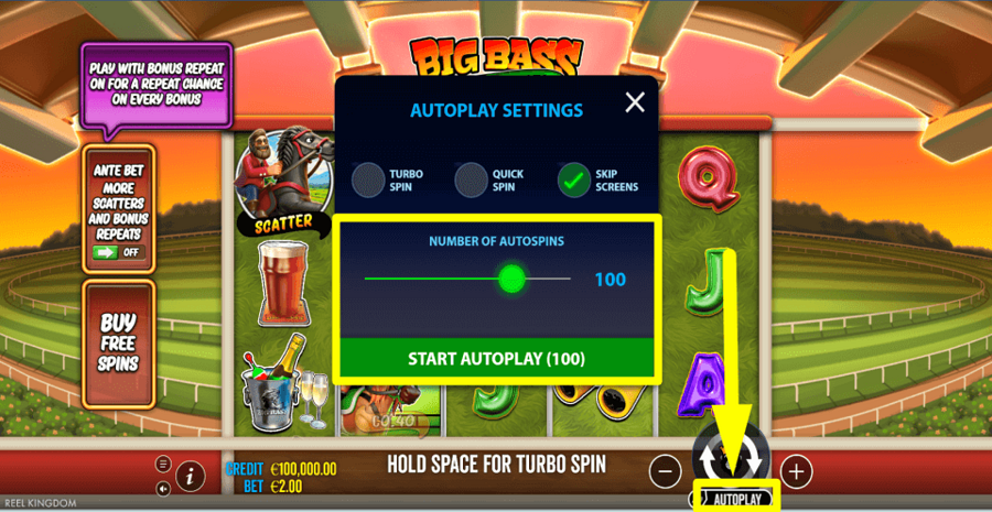 Big Bass Raceday Repeat Autoplay Feature