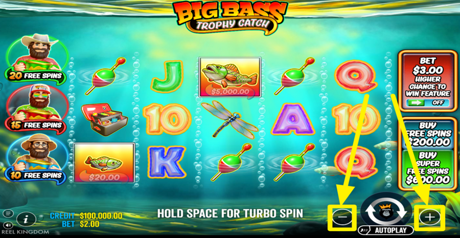 Big Bass Trophy Catch Adjust Bet