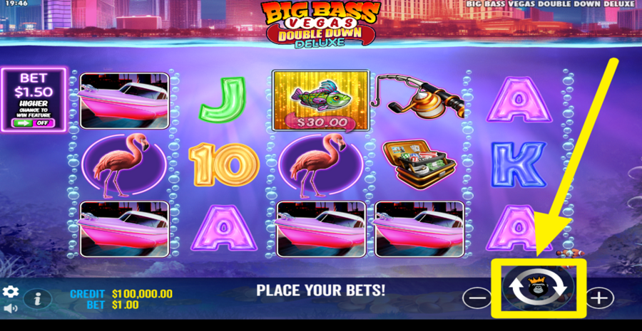 Big Bass Vegas Double Down Deluxe Spin Button