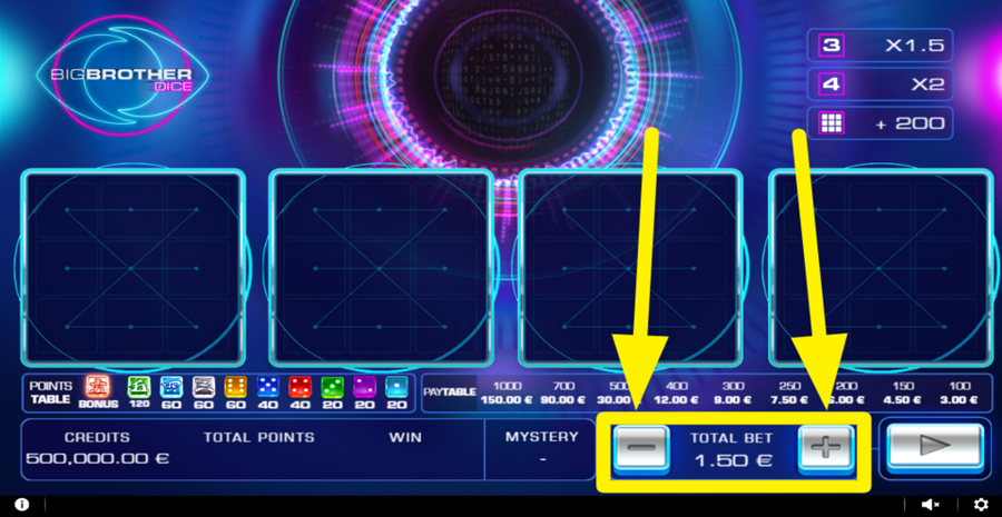 Big Brother Dice Adjust Bet