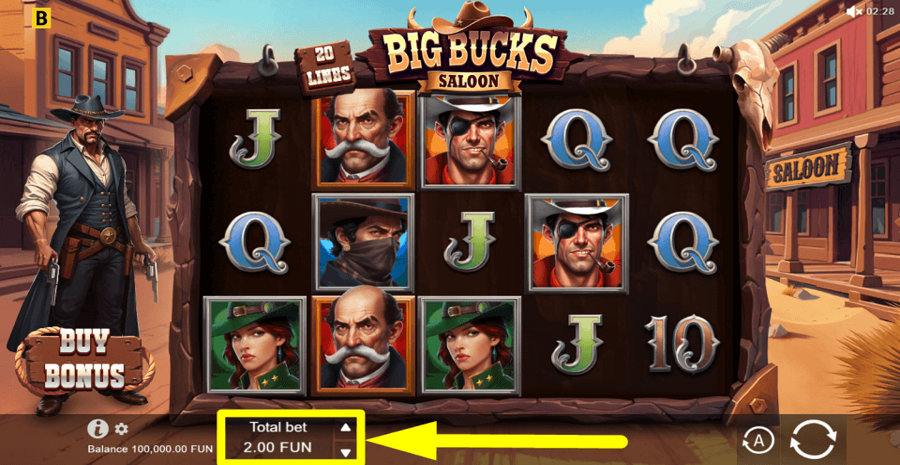 Big Bucks Saloon Bet Value