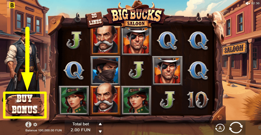 Big Bucks Saloon Buy Feature