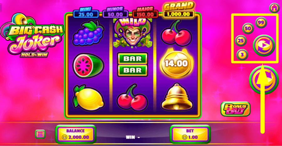Big Cash Joker Hold And Win Autoplay Feature