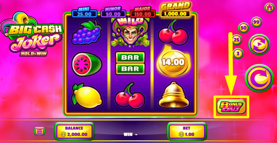 Big Cash Joker Hold And Win Buy Feature