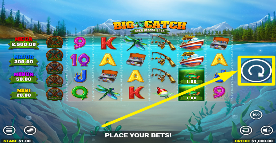 Big Catch Even Bigger Bass Spin Button