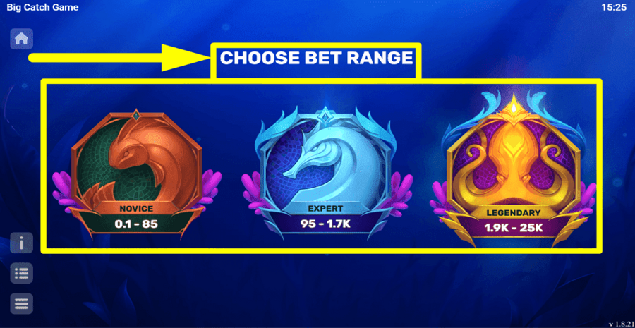 Big Catch Game Change Bet Range
