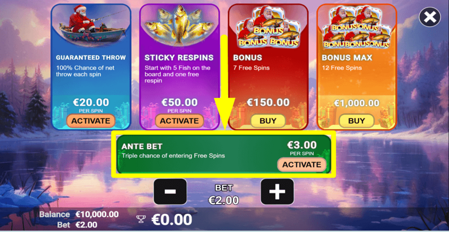 Big Catch Xmas Ante Bet Feature