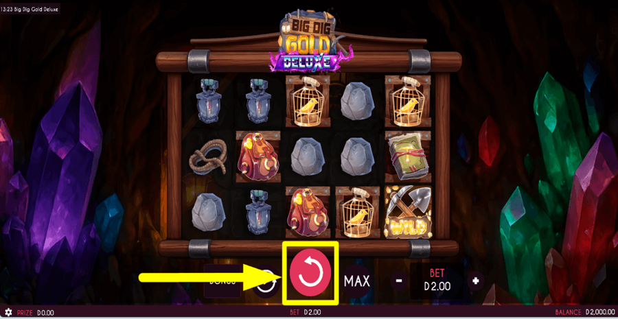 Big Dig Gold Deluxe Spin Button