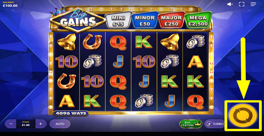Big Gains Spin Button