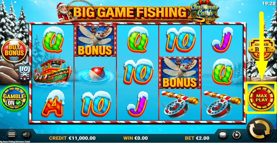 Big Game Fishing Christmas Catch Max Play Feature
