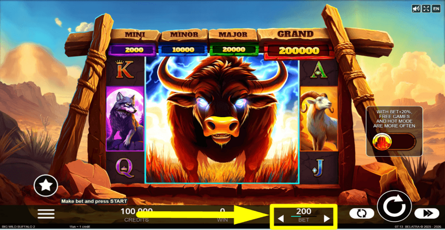 Big Wild Buffalo 2 Bet Value