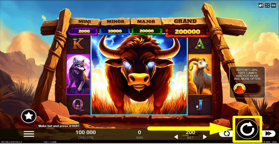 Big Wild Buffalo 2 Spin Button