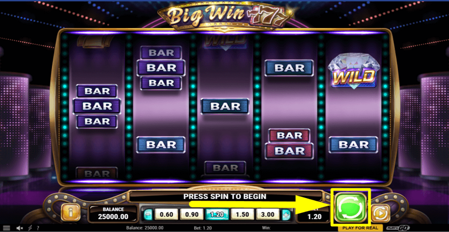 Big Win 777 Spin Button