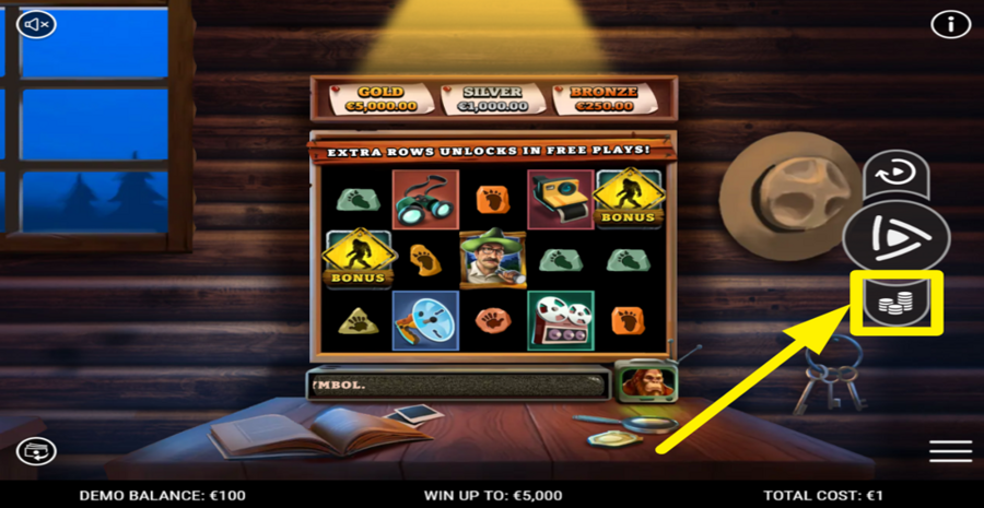 Bigfoot Bucks Adjust Bet
