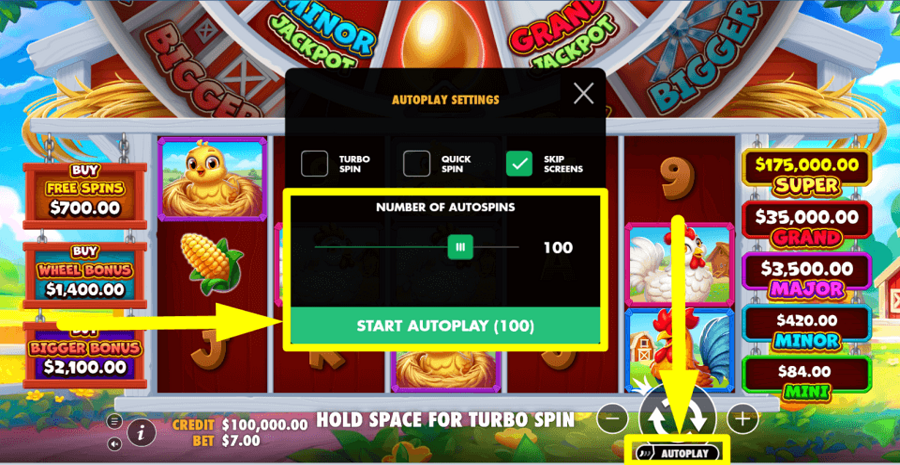 Bigger Barn House Bonanza Autoplay Feature