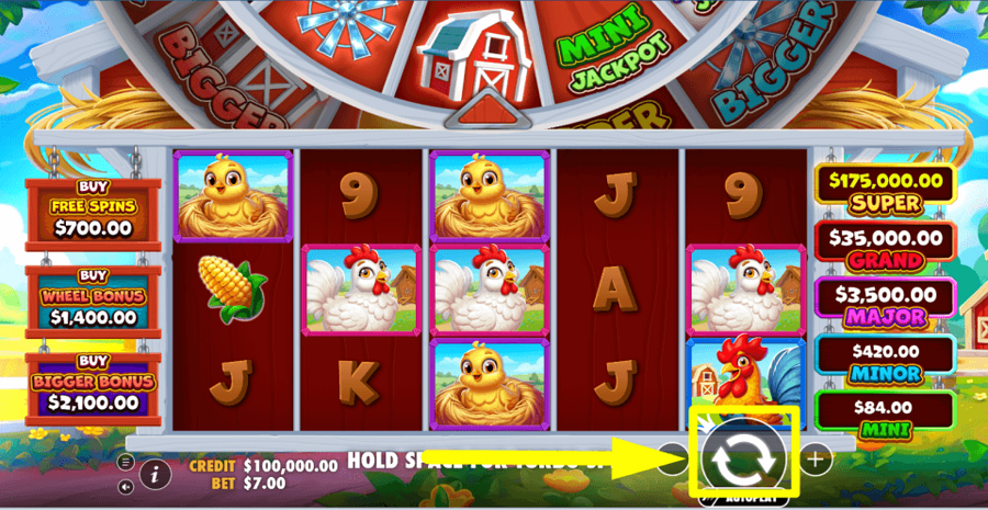 Bigger Barn House Bonanza Spin Button