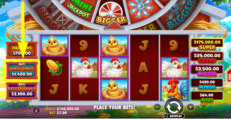 Bigger Barn House Bonanza Wheel Bonus Feature