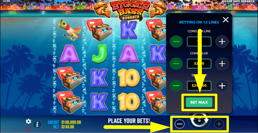 Bigger Bass Bonanza Bet Max Button