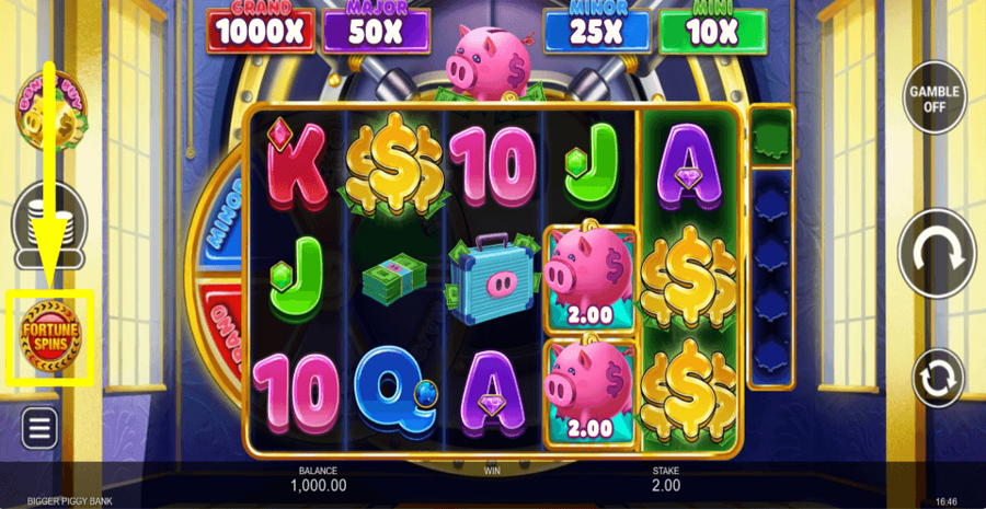 Bigger Piggy Bank Fortune Spins Feature